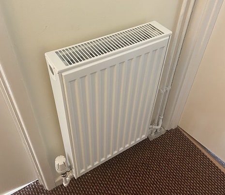 Wall mounted radiator.